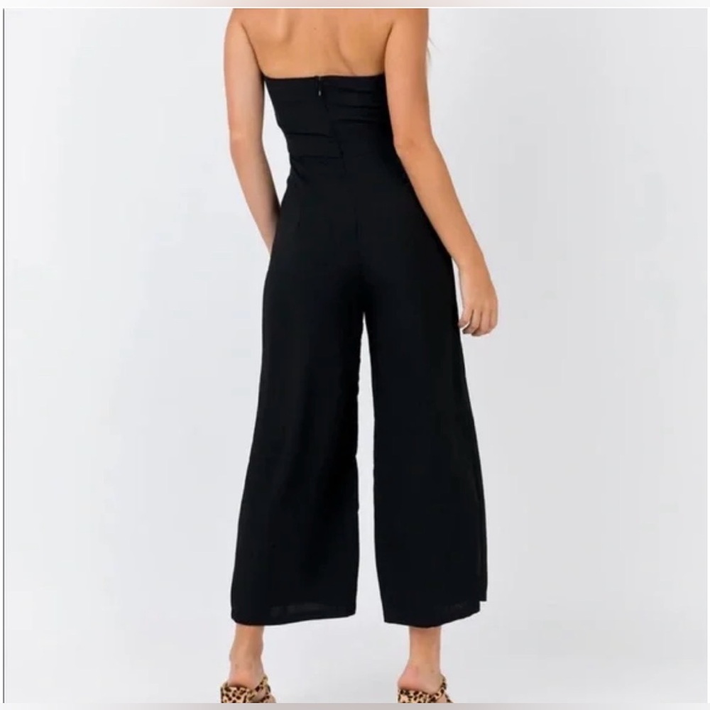 Princess Polly Black Strapless Wide-Leg Jumpsuit - Picture 3 of 5